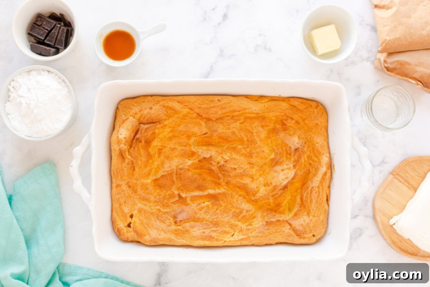 puff pastry crust in a baking pan
