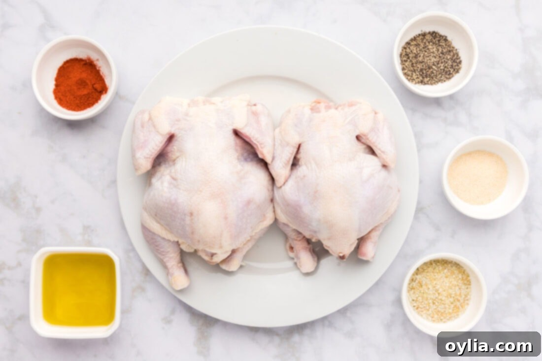 Ingredients for Air Fryer Cornish Hens