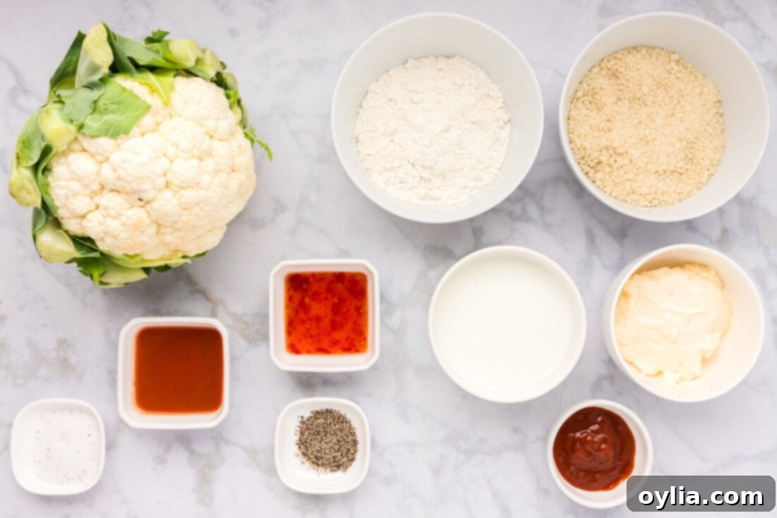 Ingredients for Bang Bang Cauliflower