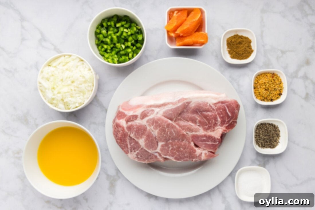 Ingredients for Carnitas