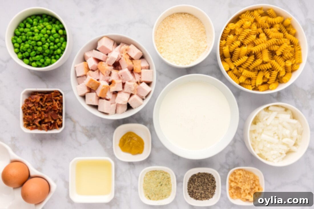 Ingredients for Turkey Carbonara