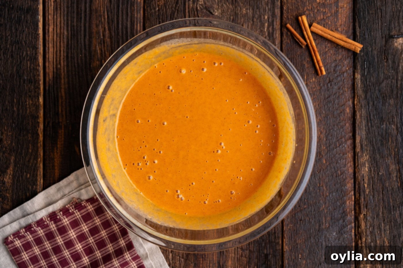 pumpkin dump cake mixture in a bowl