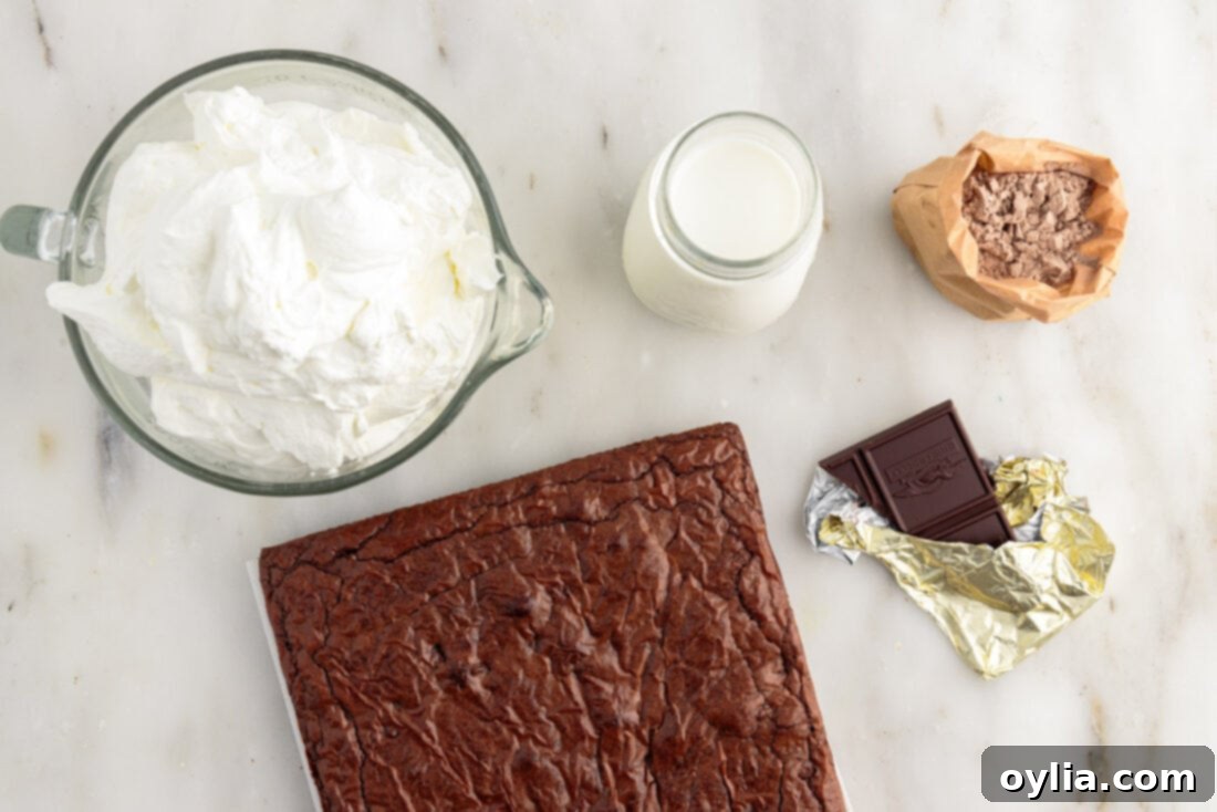 Ingredients for Brownie Trifle