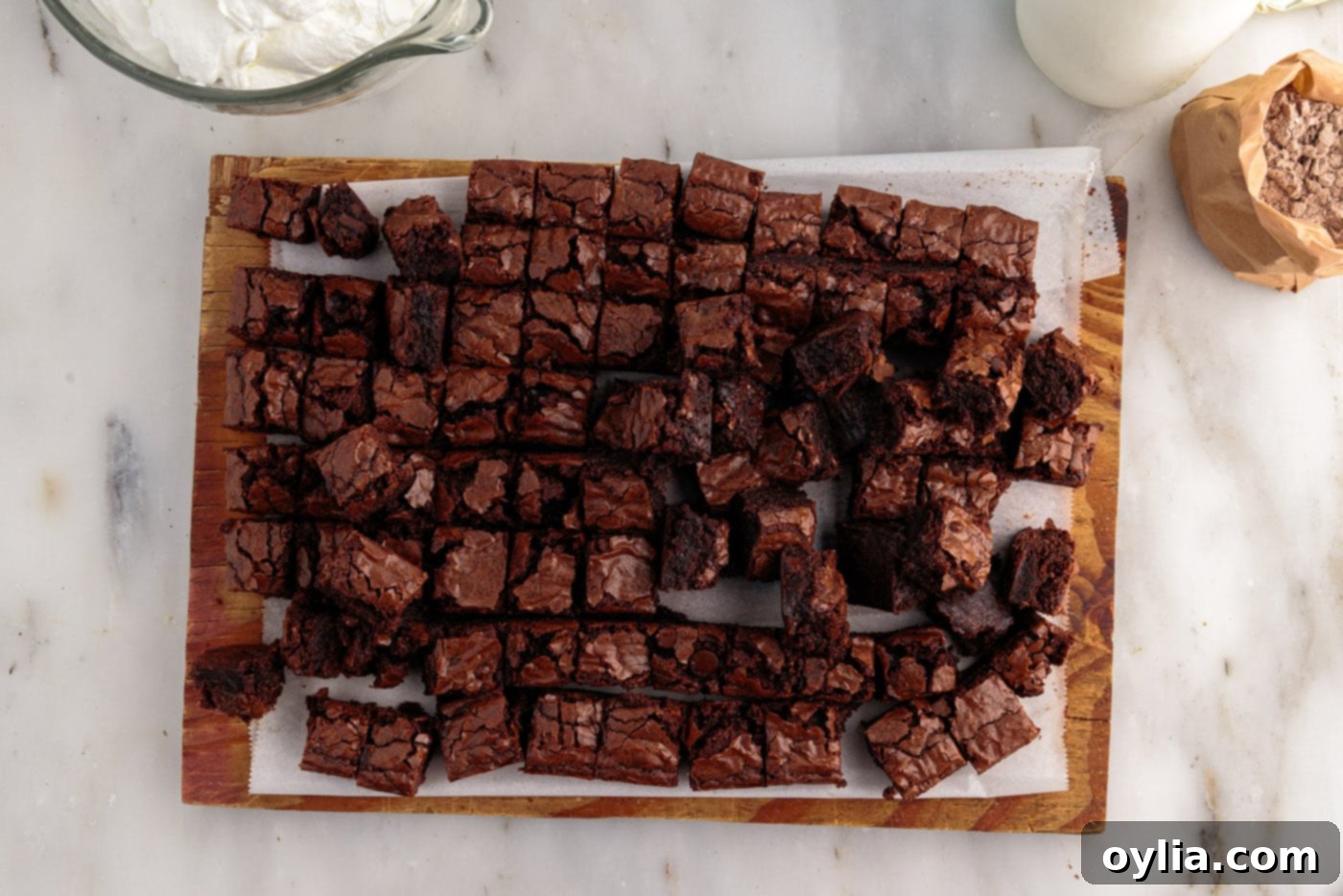brownies cut into cubes