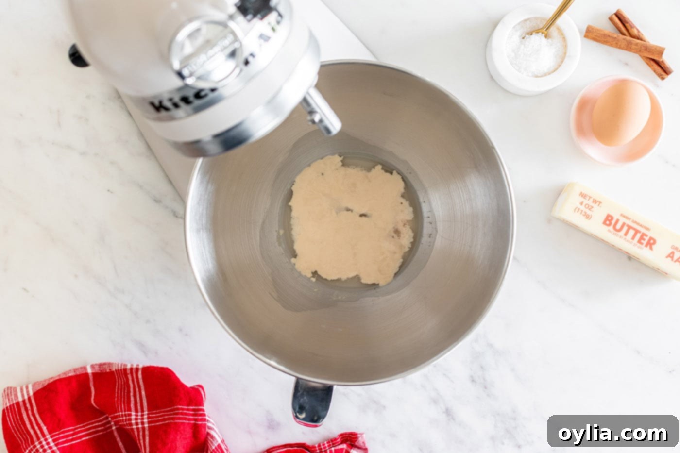 active dry yeast in a mixer bowl