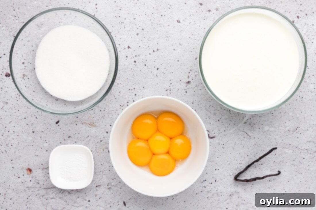 Ingredients for Creme Brulee