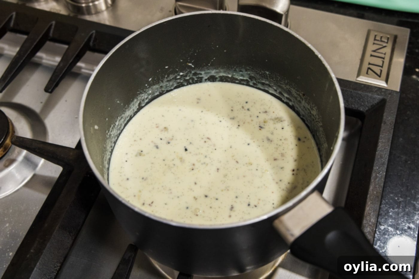 custard filling in a saucepan