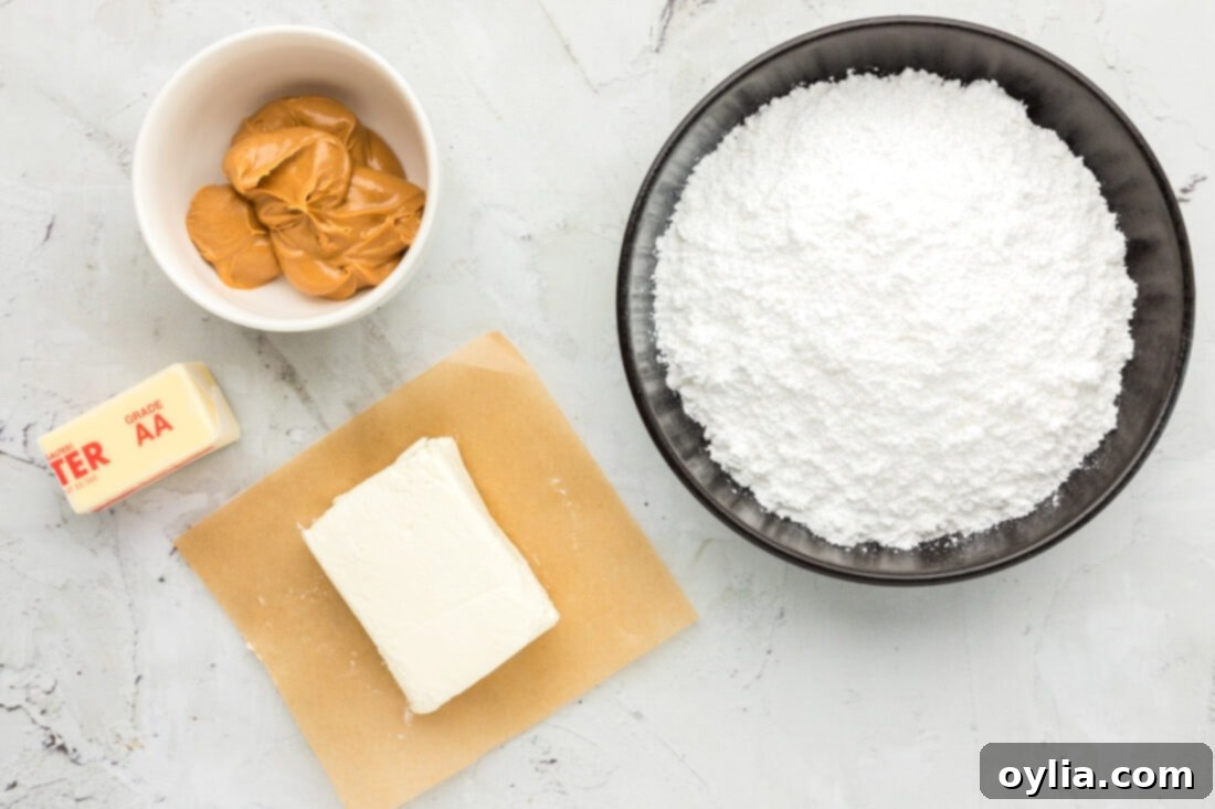 Ingredients for Peanut Butter Frosting