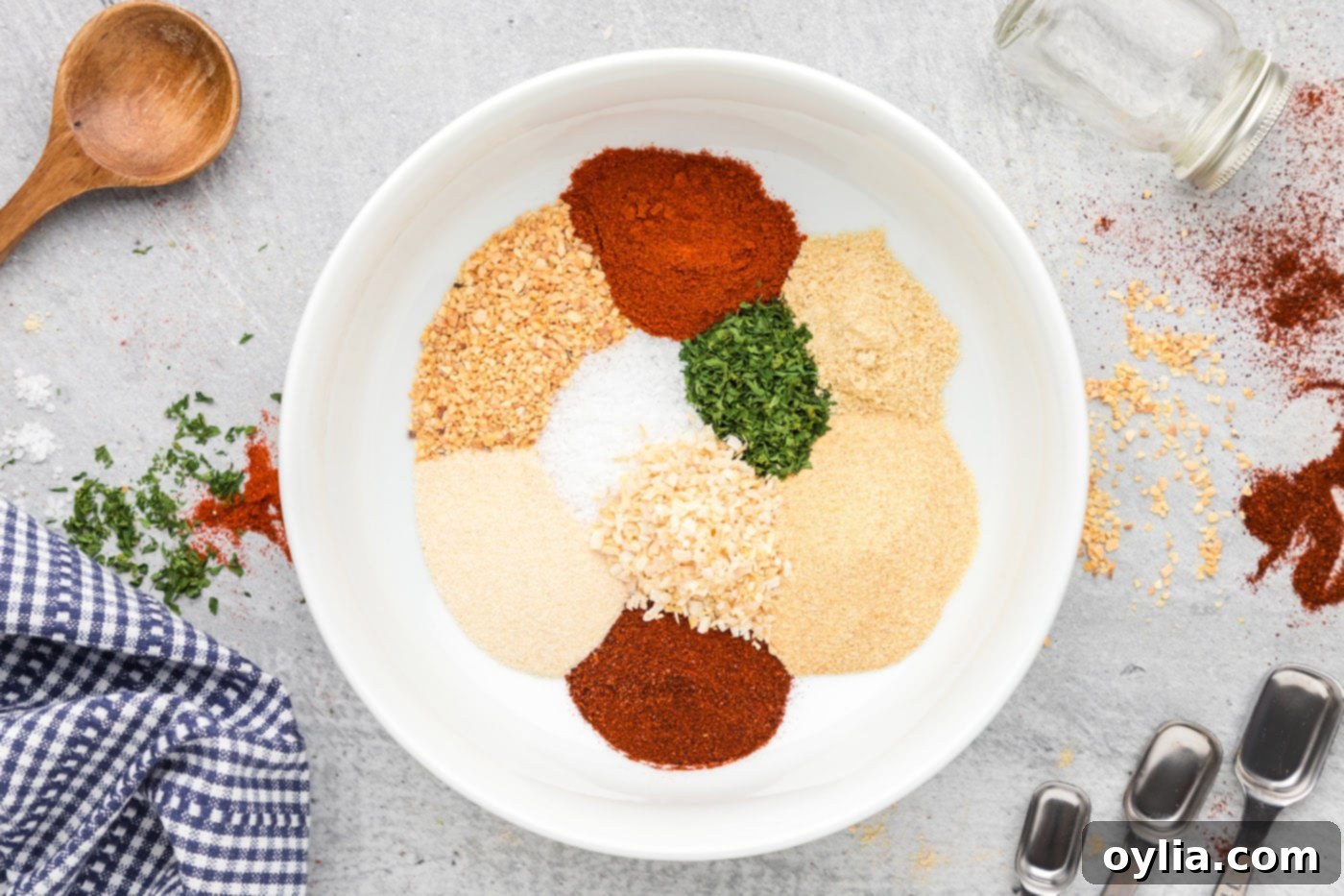 spices in a bowl before mixing