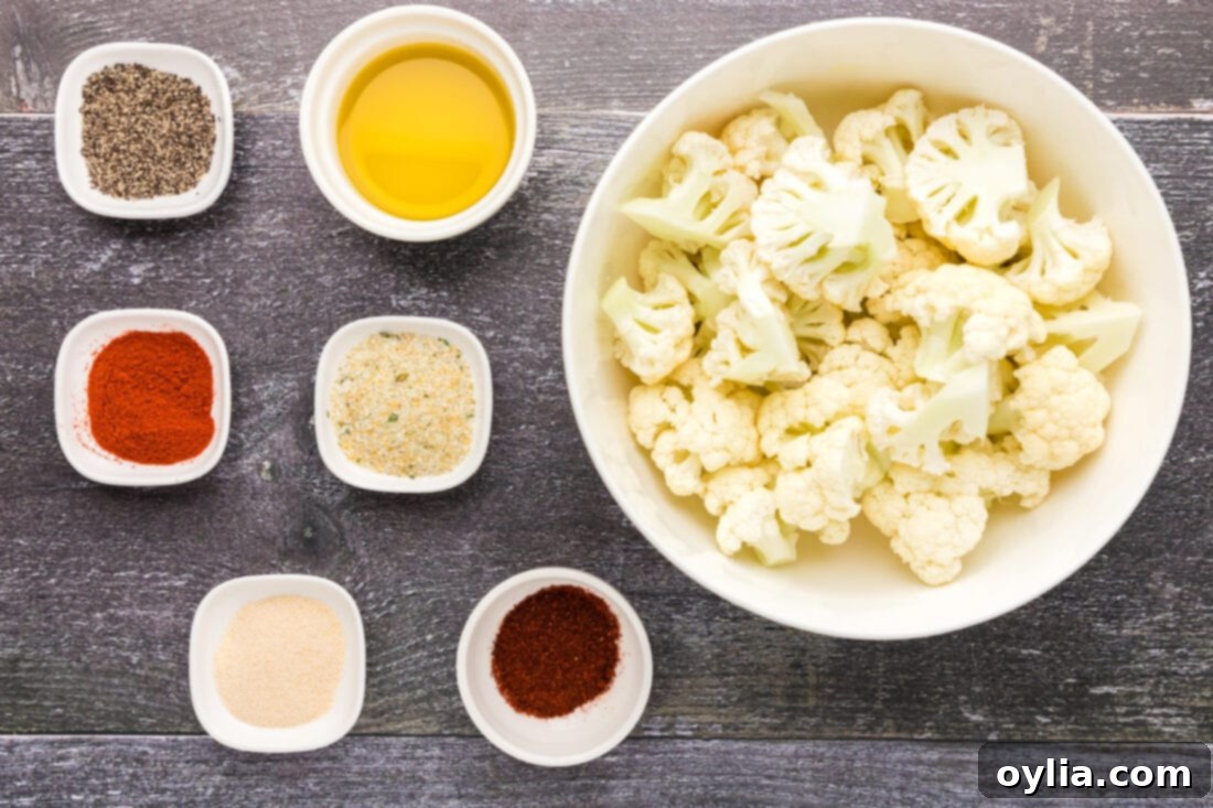 Ingredients for Instant Pot Cauliflower