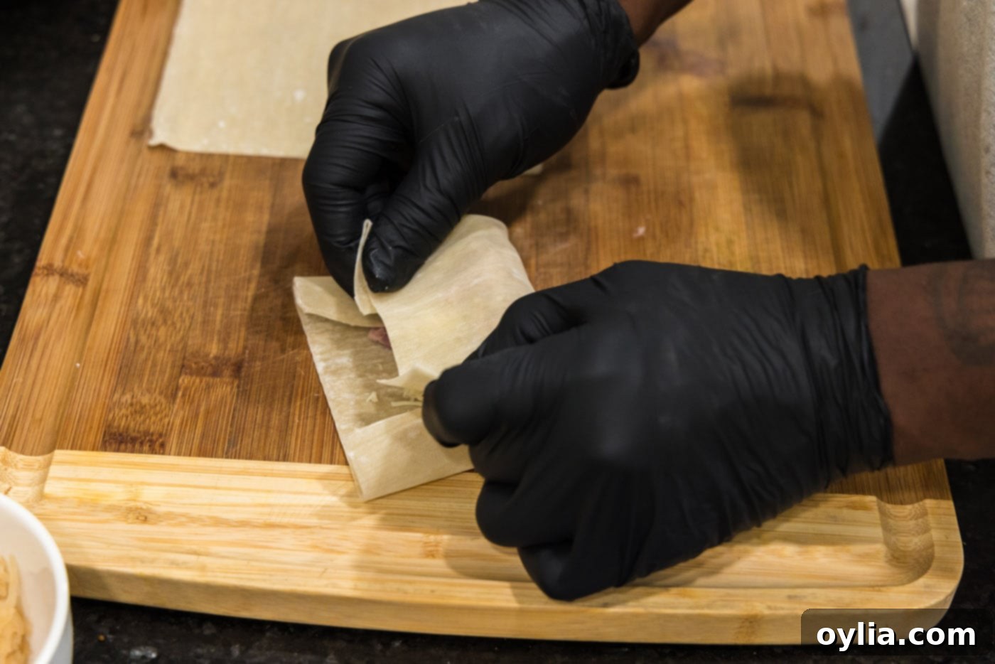folding egg roll wrapper