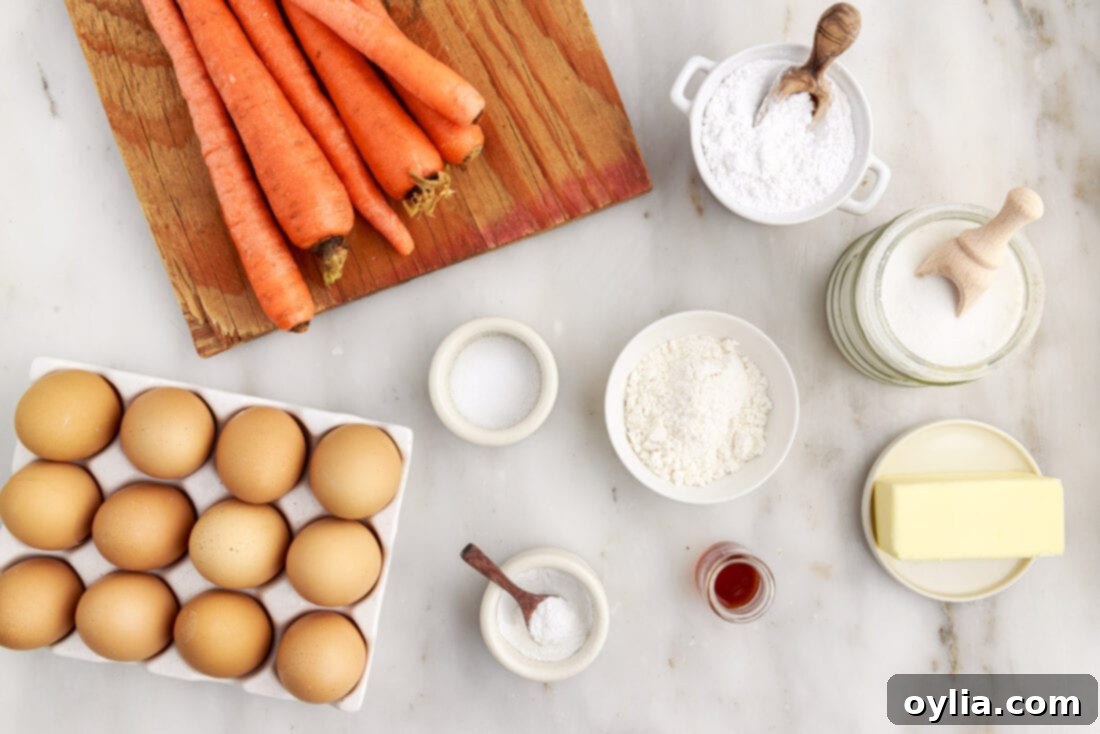 Ingredients for Carrot Souffle
