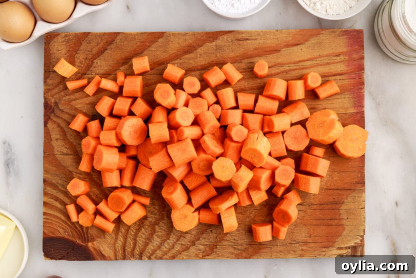 sliced carrots on a cutting board