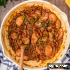 Cajun Red Beans in a skillet