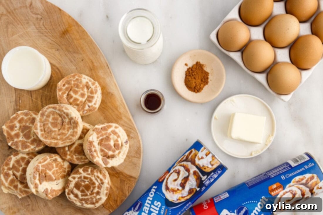 Ingredients for Cinnamon Roll Casserole