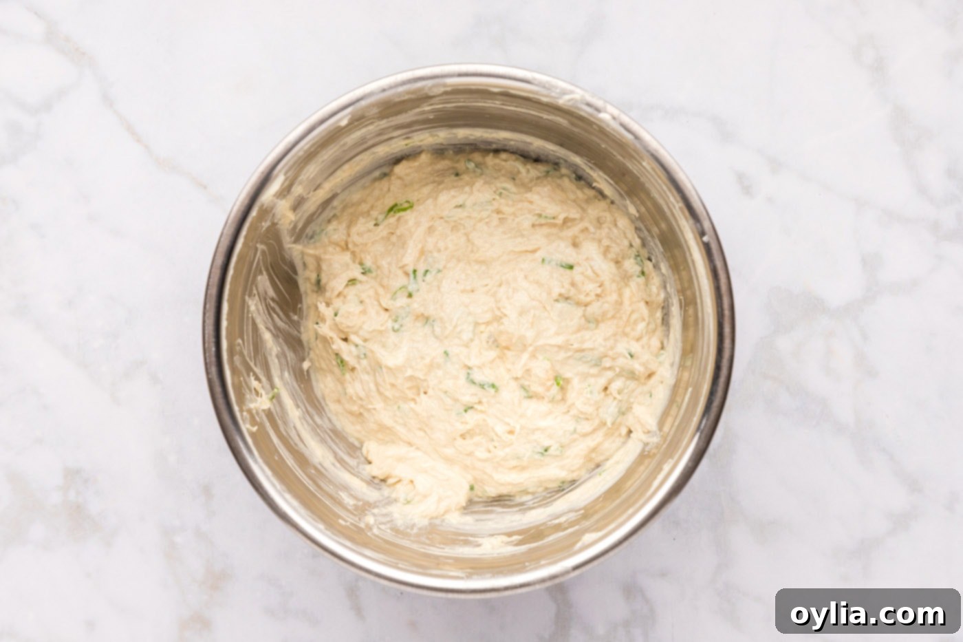 crab filling for rangoons in a bowl