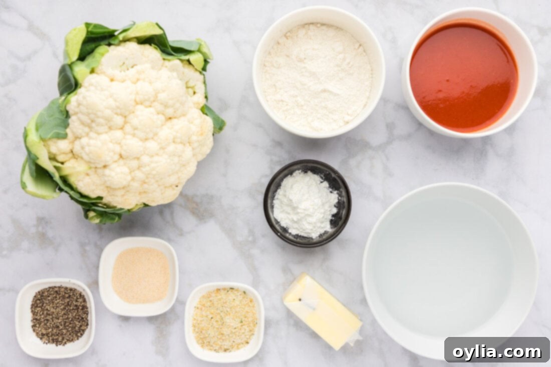 Ingredients for Buffalo Cauliflower