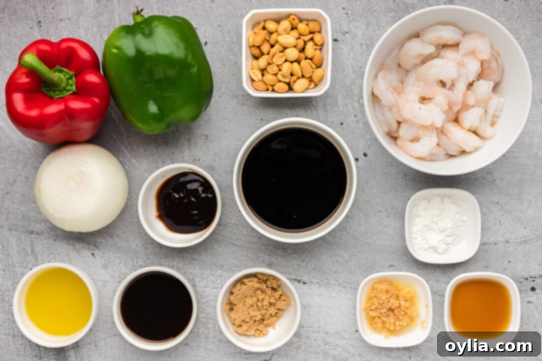 Ingredients for Kung Pao Shrimp