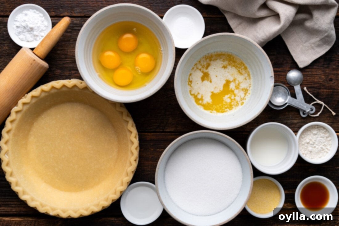 Ingredients for Chess Pie