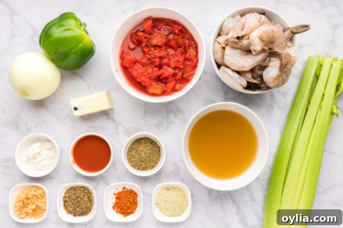 Ingredients for Shrimp Creole