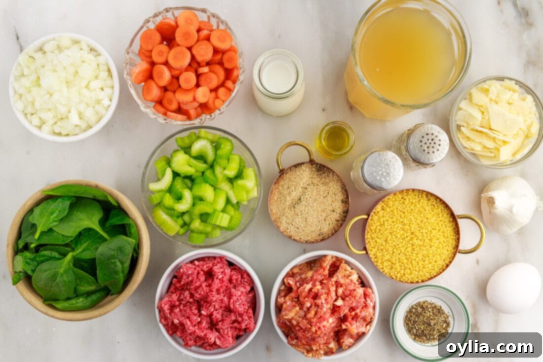 Ingredients for Italian Wedding Soup