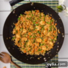 Shrimp Fried Rice in a wok
