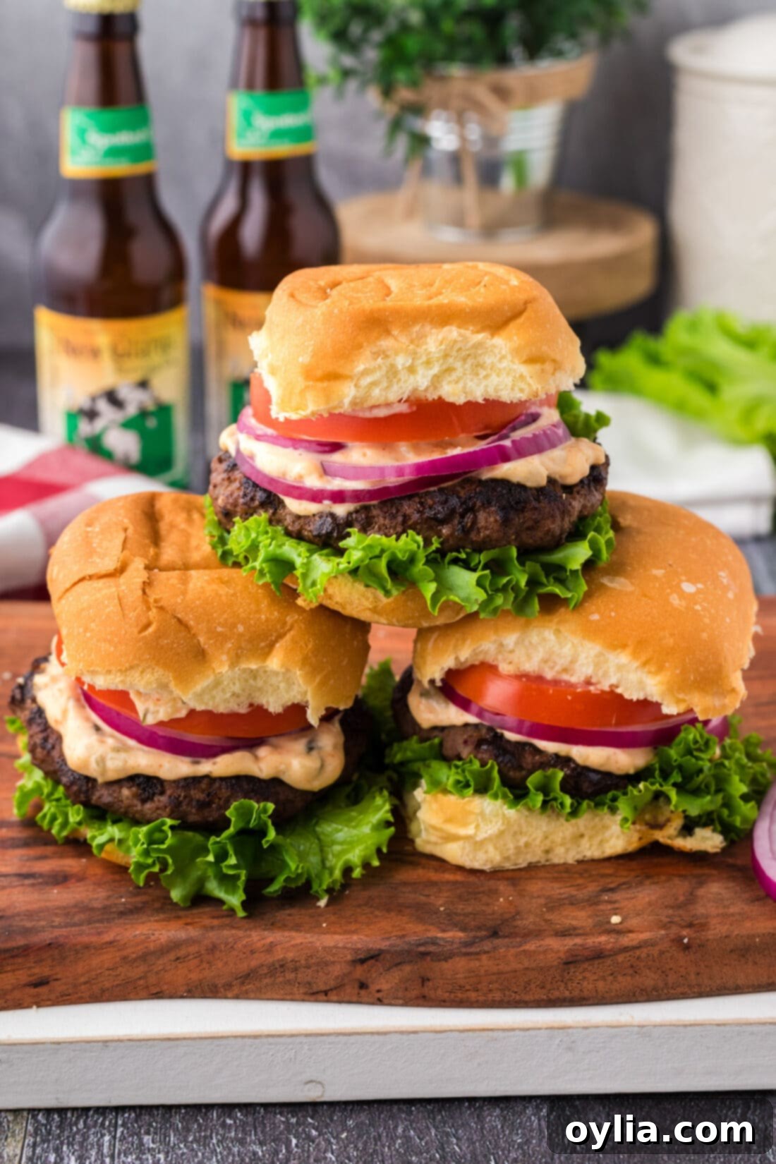 Stack of Buffalo Burgers