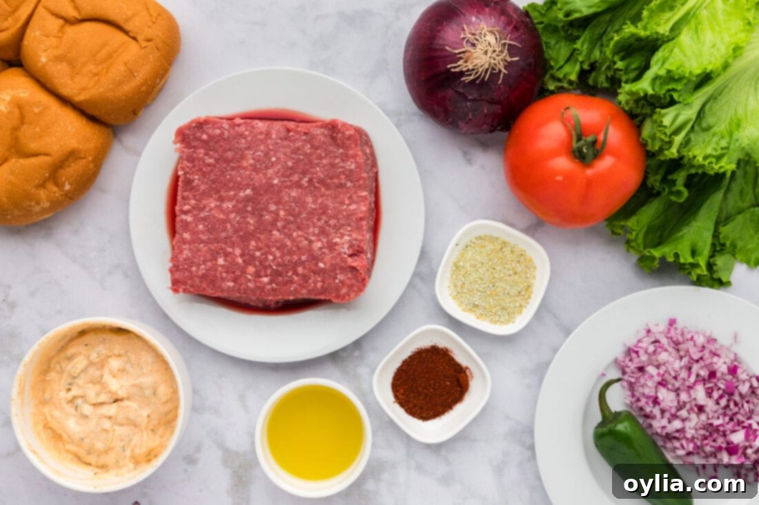 Ingredients for Buffalo Burger