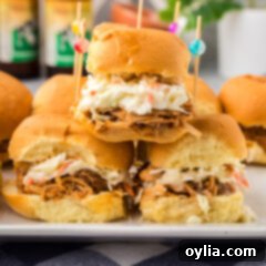 Stack of BBQ Chicken Sliders