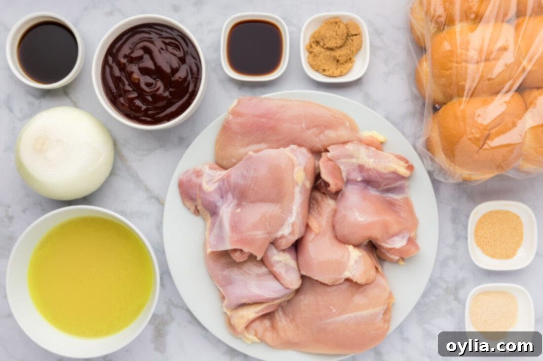 Ingredients for BBQ Chicken Sliders