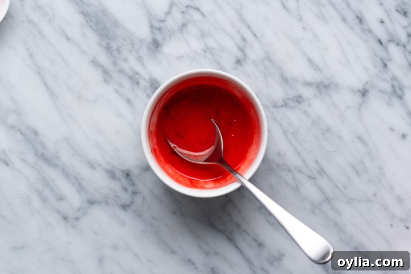 strawberry glaze in a bowl