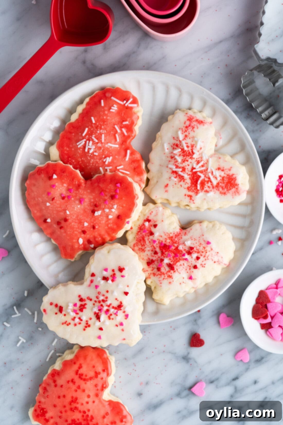 Heart Shaped Pop Tarts on a plate