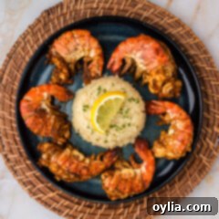 Colossal Shrimp on a plate with rice