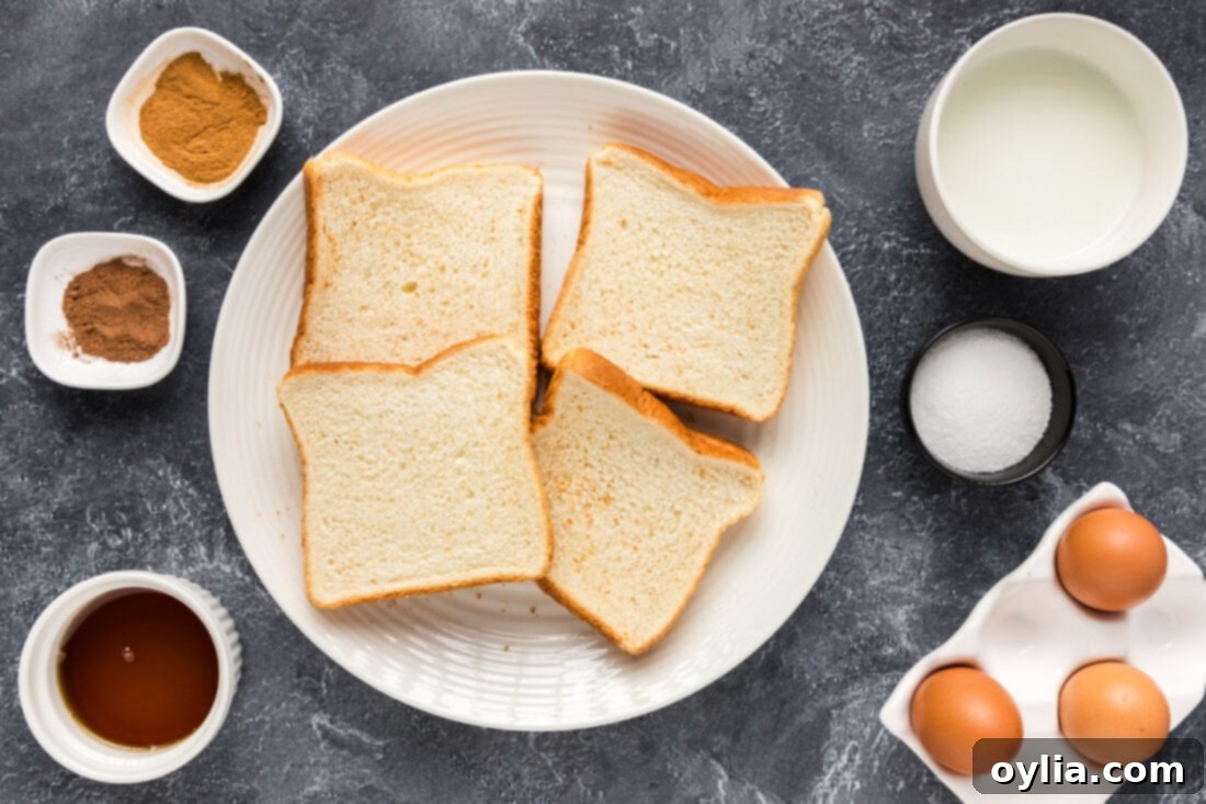 Ingredients for Air Fryer French Toast