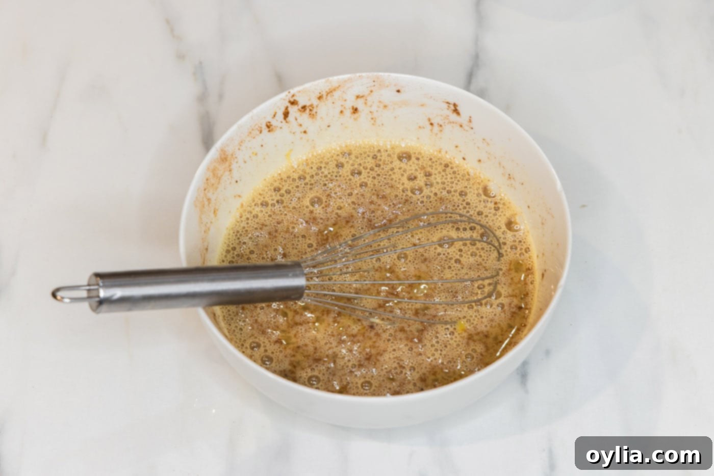 whisked French toast bread batter