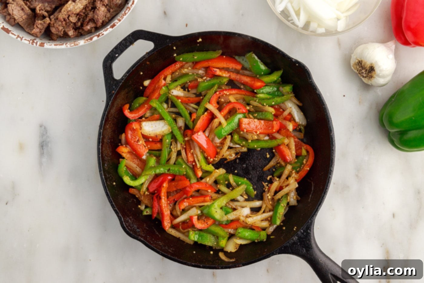 cooked veggies in a skillet