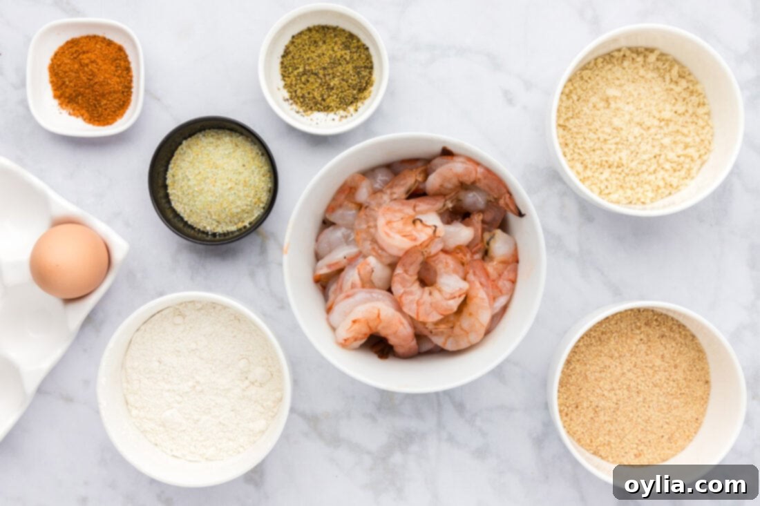 Ingredients for Breaded Shrimp