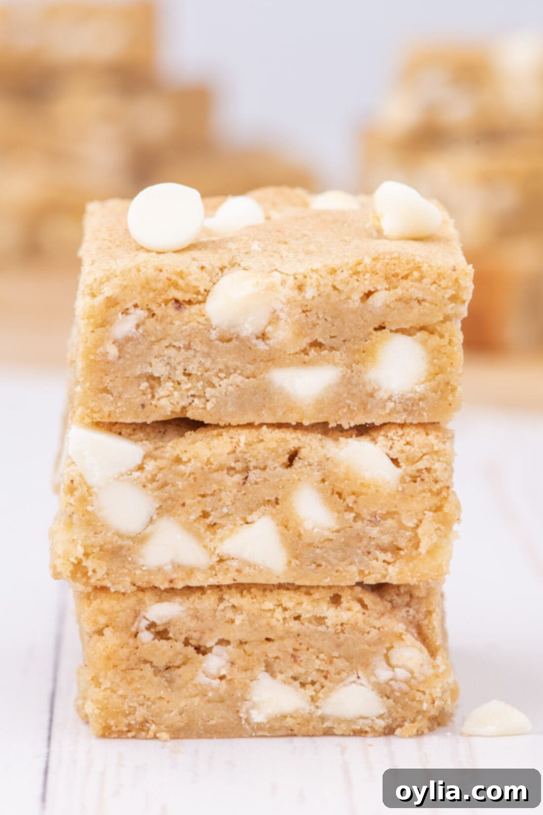 Chewy Golden Blondies 2 Stack of three Blondies