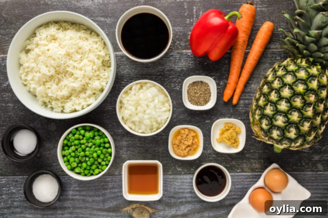 Ingredients for Pineapple Fried Rice