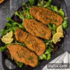 Almond Crusted Chicken breasts on a bed of lettuce