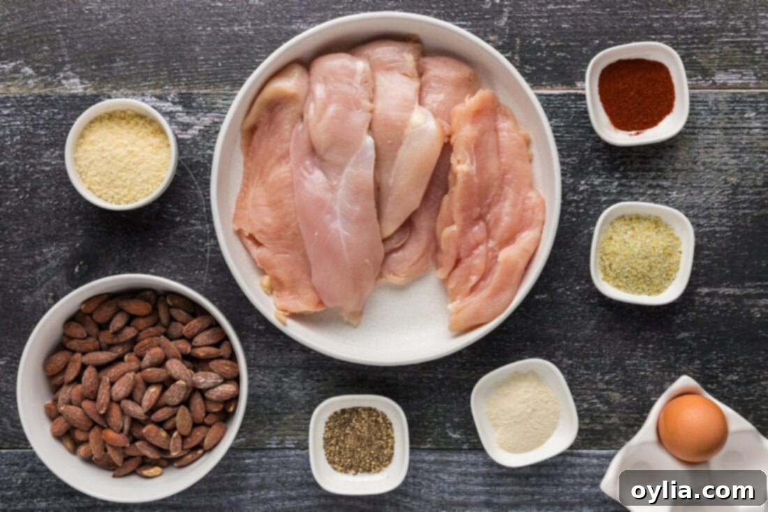 Ingredients for Almond Crusted Chicken