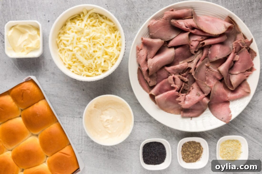 Ingredients for Roast Beef Sliders