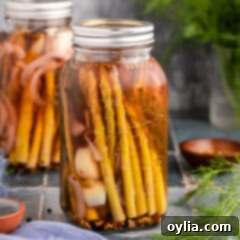 Pickled Asparagus in a mason jar