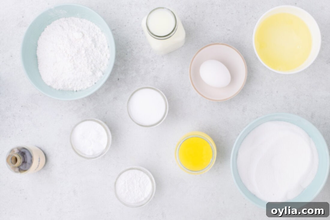 Ingredients for Vanilla Cupcakes