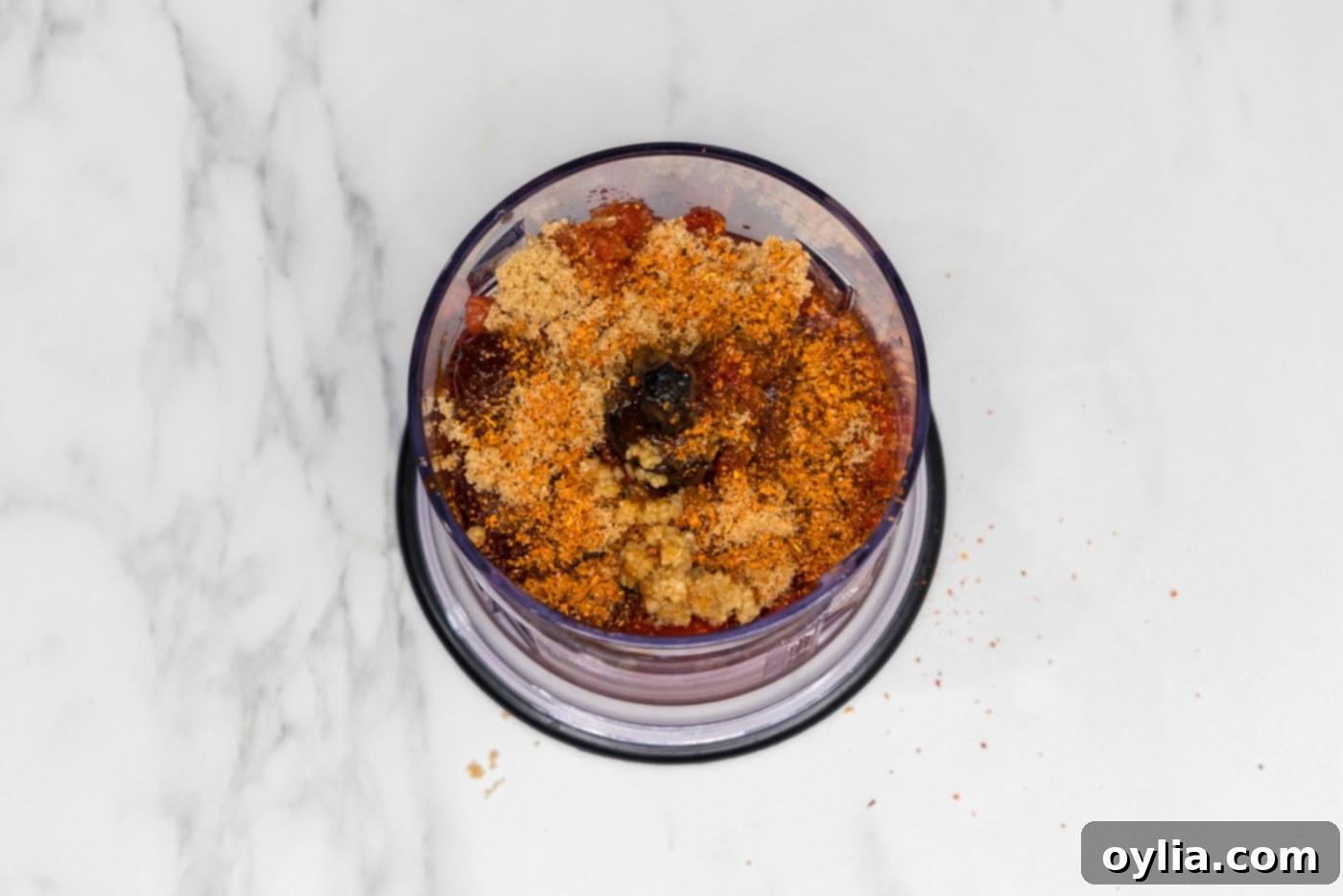 canned tomatoes, chipotles, brown sugar, Cajun seasoning, and garlic in a mini chopper