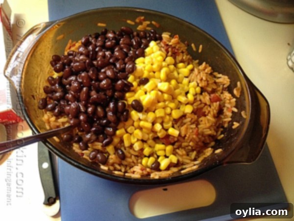 A bowl of Spanish rice prepared according to package directions, before additions.