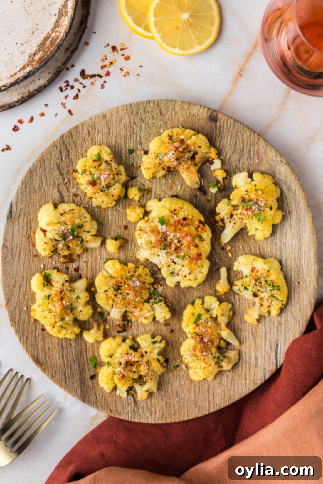 Savory Cauliflower Smash 2 Smashed Cauliflower on a plate