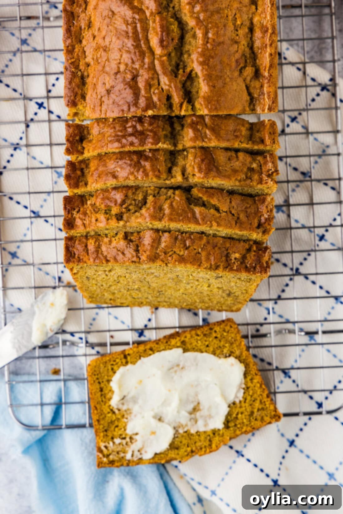 Golden Spiced Pumpkin Banana Loaf 5 Close-up of baked Pumpkin Banana Bread loaf
