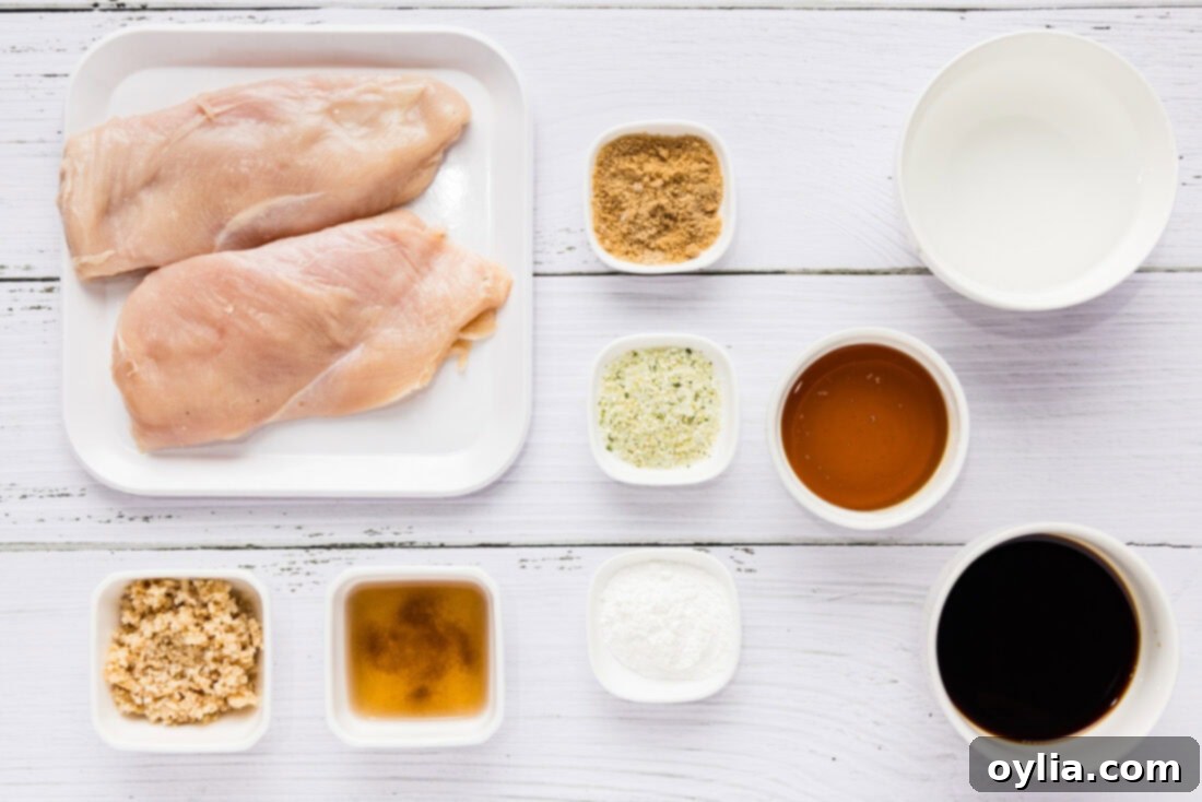 Ingredients for Instant Pot Honey Garlic Chicken