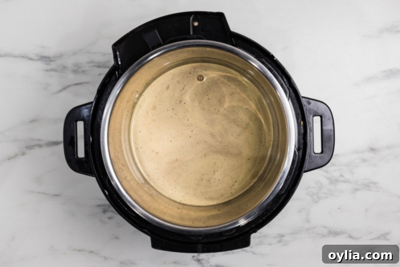 Honey garlic sauce inside a pressure cooker